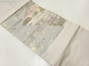 リサイクル　霞に花古典柄模様織出し名古屋帯